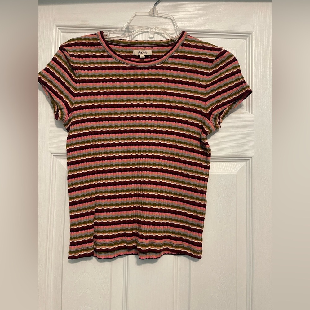 Madewell printed short sleeve shirt, size M